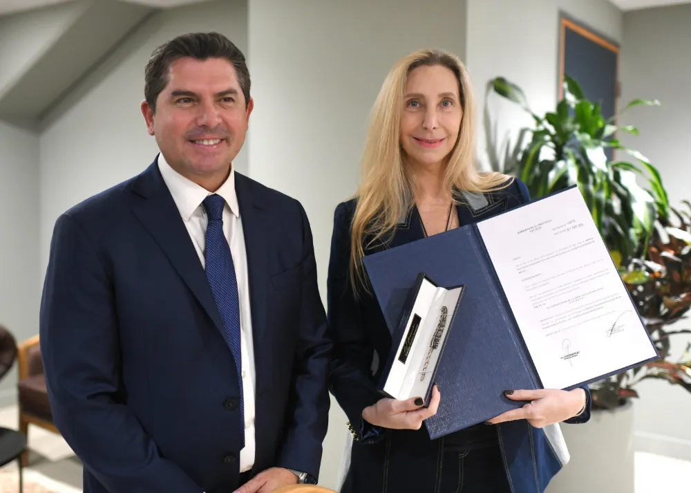 Karina Milei y el gobernador de San Juan, Marcelo Orrego
