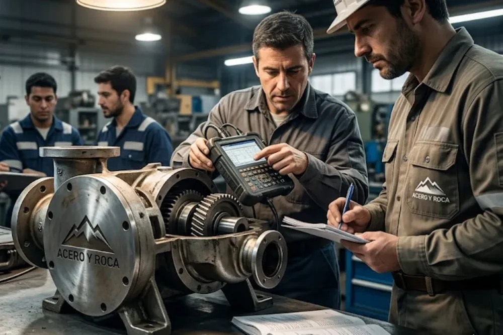 Reunión corporativa de capacitación técnica industrial con foco en la enseñanza de inglés técnico minero. Contenido Original de ACERO Y ROCA - Prohibida su reproducción