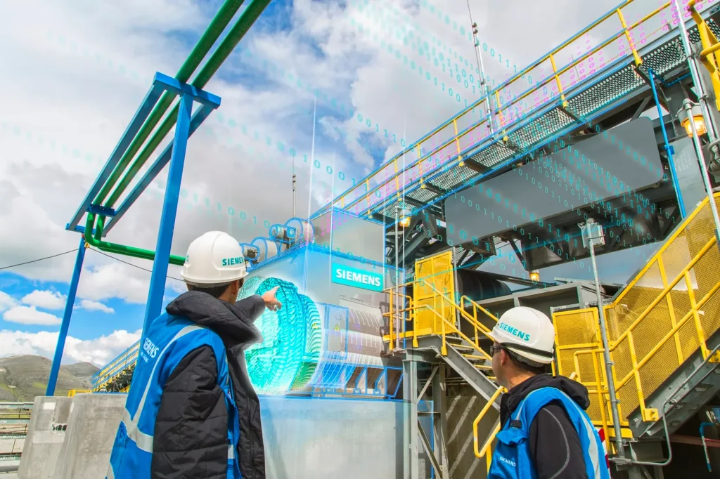 Equipos de electrificación y paneles de control industrial de Siemens.
