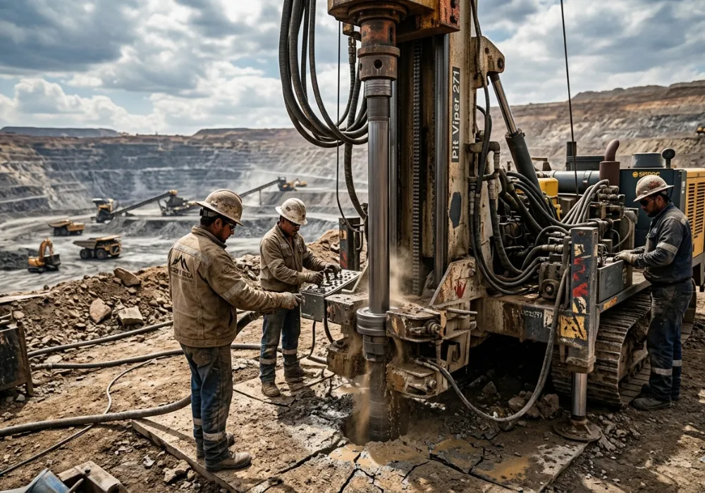 La perforación rotary es una de las técnicas más utilizadas en minería. Contenido Original de ACERO Y ROCA - Prohibida su reproducción