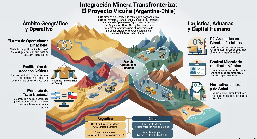 Contenido Original de ACERO Y ROCA – Prohibida su reproducción infografia de tratado binacional con eje en vicuña