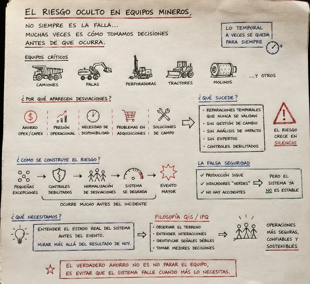 Las infografías de Walter Lino sobre el riesgo oculto de los equipos mineros.