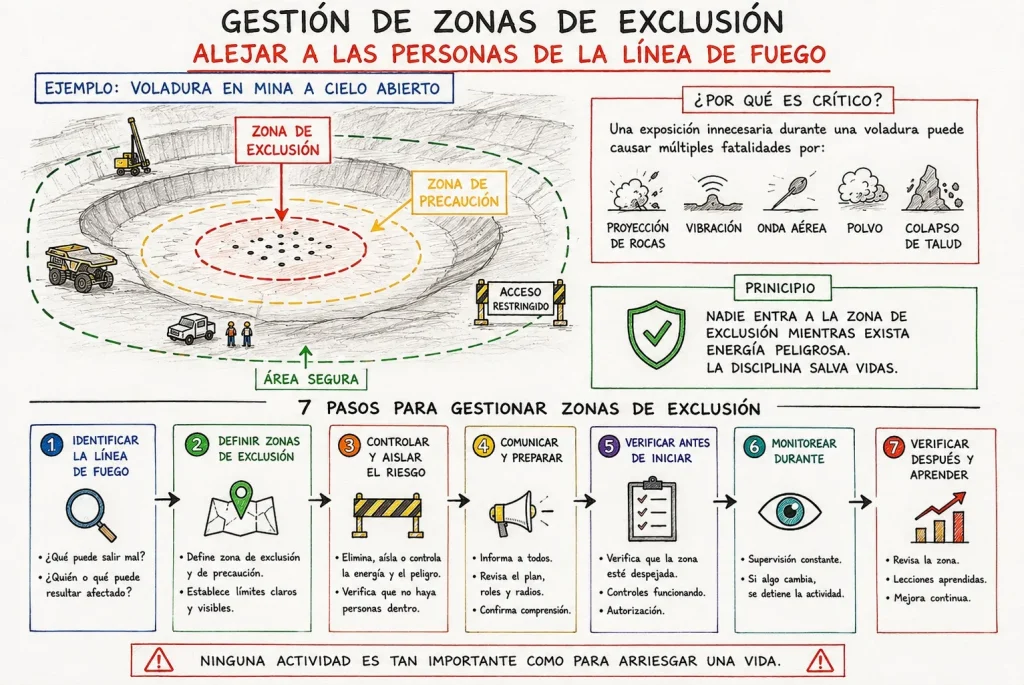 Las infografías de Walter Lino sobre gestión de zonas de exclusión.