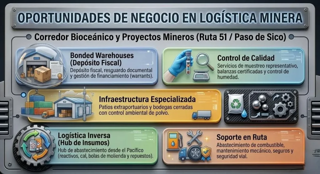 Infografía sobre las nuevas oportunidades mineras van a surgir en chile ante el boom minero argentino. Contenido Original de ACERO Y ROCA - Prohibida su reproducción