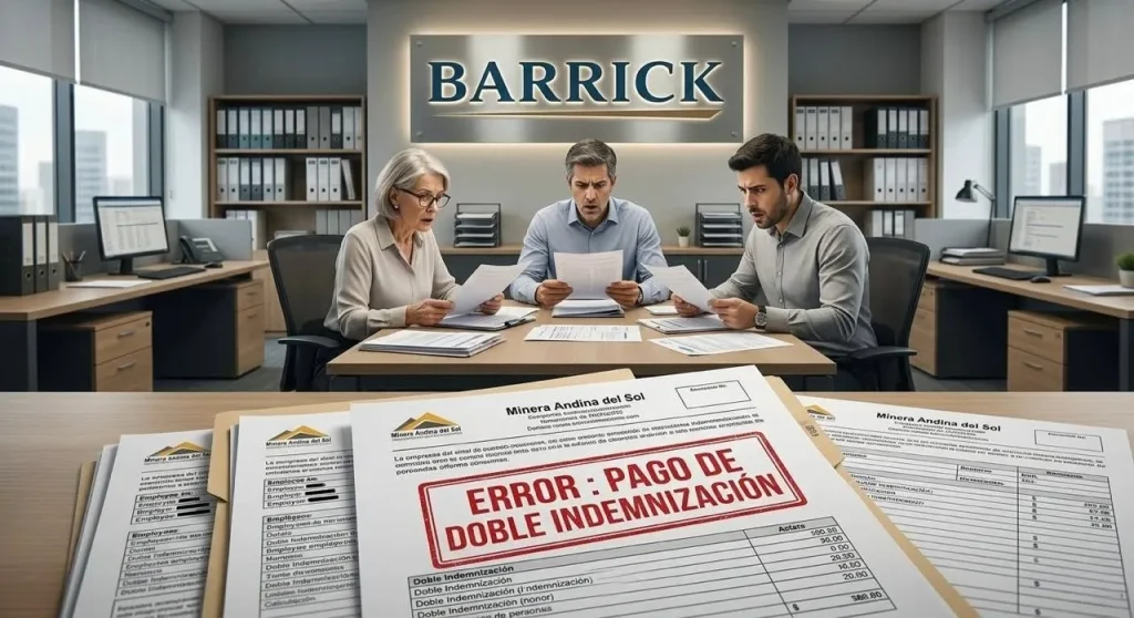 Equipo de administración y finanzas corporativas revisando las liquidaciones y transferencias bancarias duplicadas de la empresa minera. Contenido Original de ACERO Y ROCA - Prohibida su reproducción