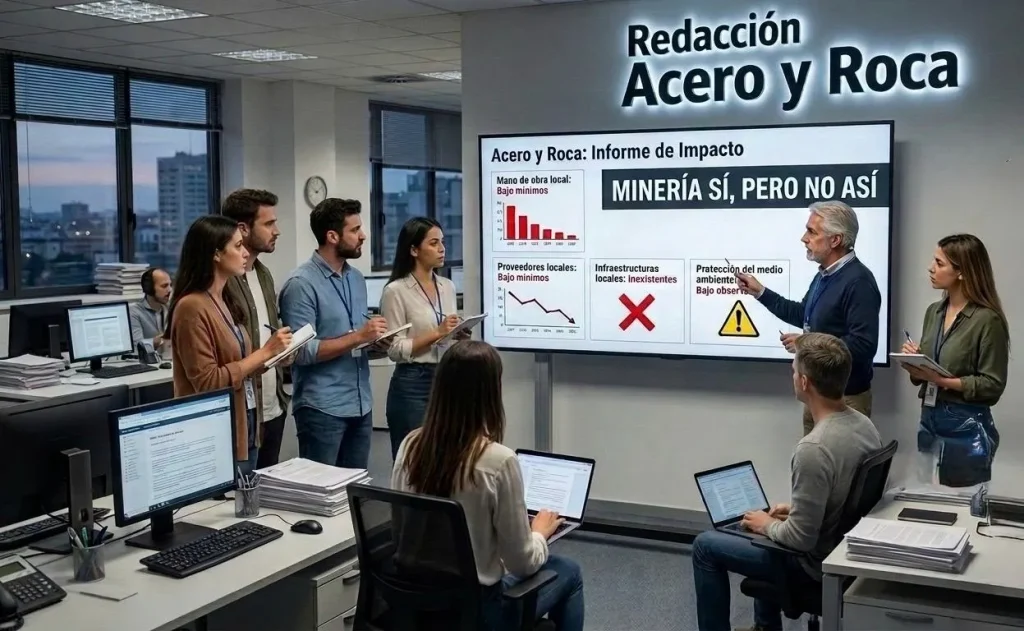 Redacción de Acero y Roca magazine  analizando los indicadores de la situación mineria en san juan. Contenido Original de ACERO Y ROCA - Prohibida su reproducción