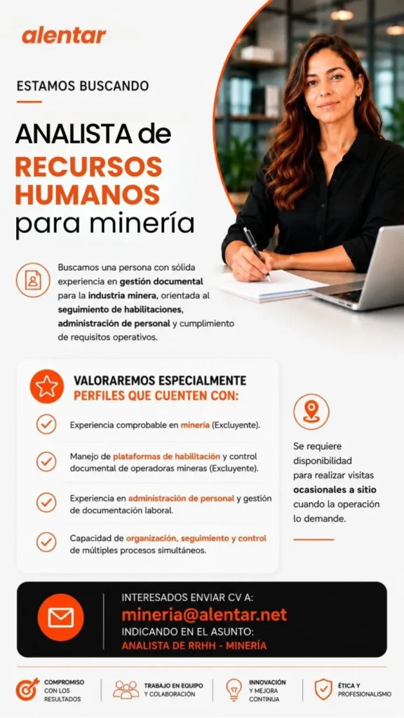 Convocatoria de empleo e ingeniería para el proyecto alentar
