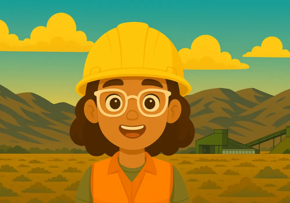 Anita, personaje de la plataforma educativa Aprendamos de Minería