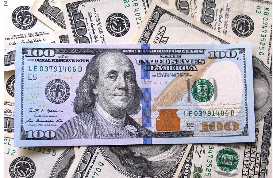 Billetes de dólar. 