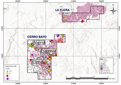 Tareas de muestreo geológico de Daura Gold La Flora en el Macizo del Deseado.