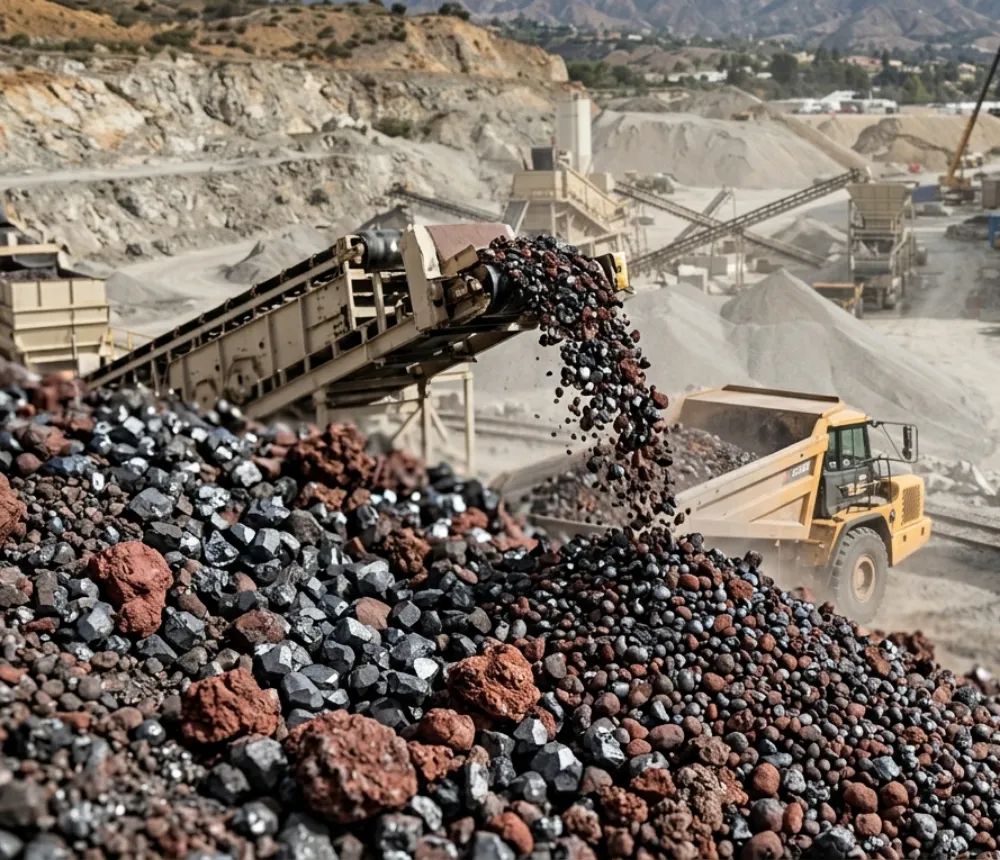 cantera de rocas para la creación de hormigon
