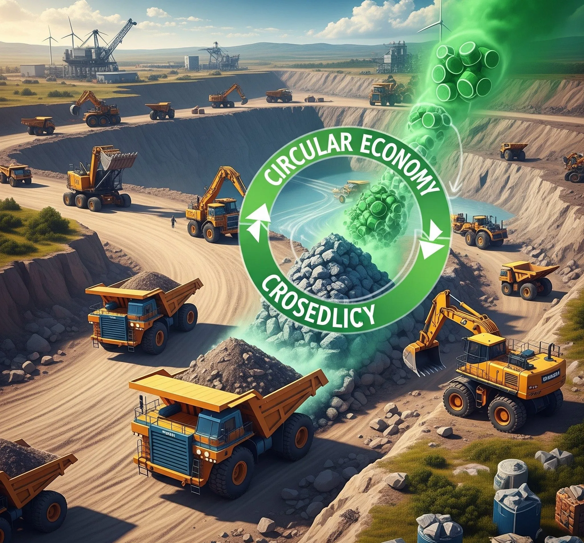 Operación de minería circular en Argentina con infraestructura de eficiencia hídrica integrada en el paisaje de Cuyo. Contenido Original de ACERO Y ROCA - Prohibida su reproducción
