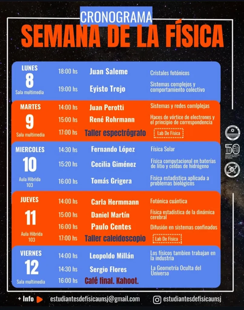 flyer de la semana de la fisica