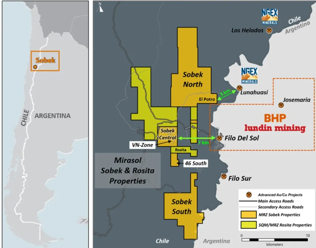 Mapa del proyecto de cobre Sobek.