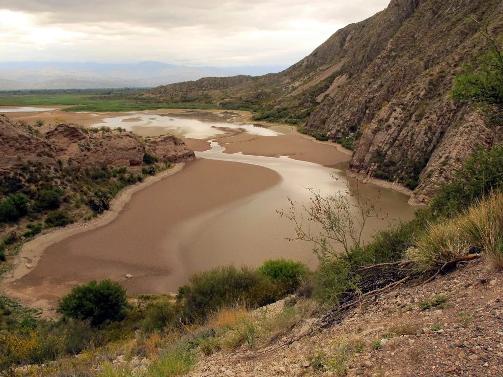 Vista panorámica de La Ciénaga de Huaco en Jáchal, área protegida donde se desarrollará el proyecto científico.
