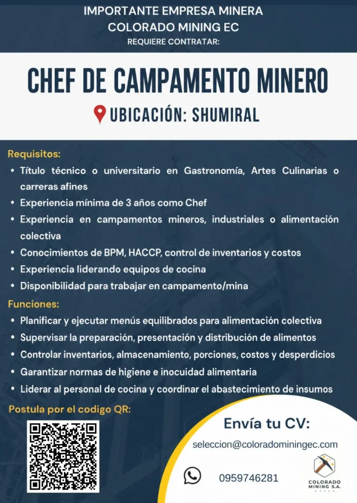 Colorado chef búsqueda laboral