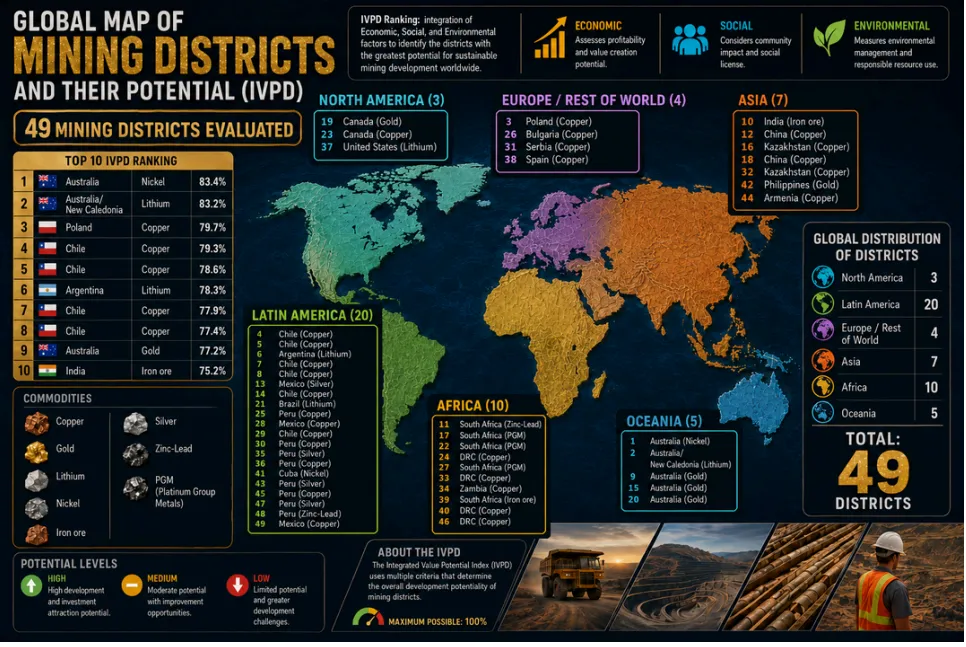 Nuevo índice global redefine el valor de distritos mineros y enciende alertas para el litio