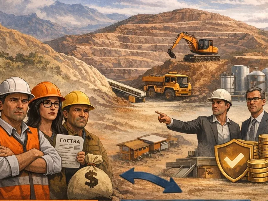 Ingenieros y técnicos trabajando en el desarrollo de componentes industriales y tecnología para la minería.