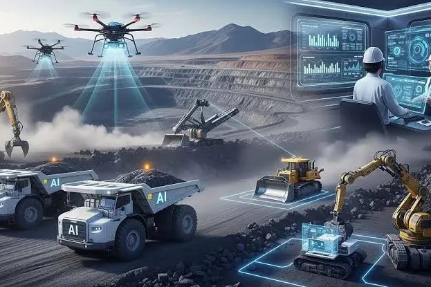 Imagen de IA sobre el control de los minerales críticos en operaciones mineras.