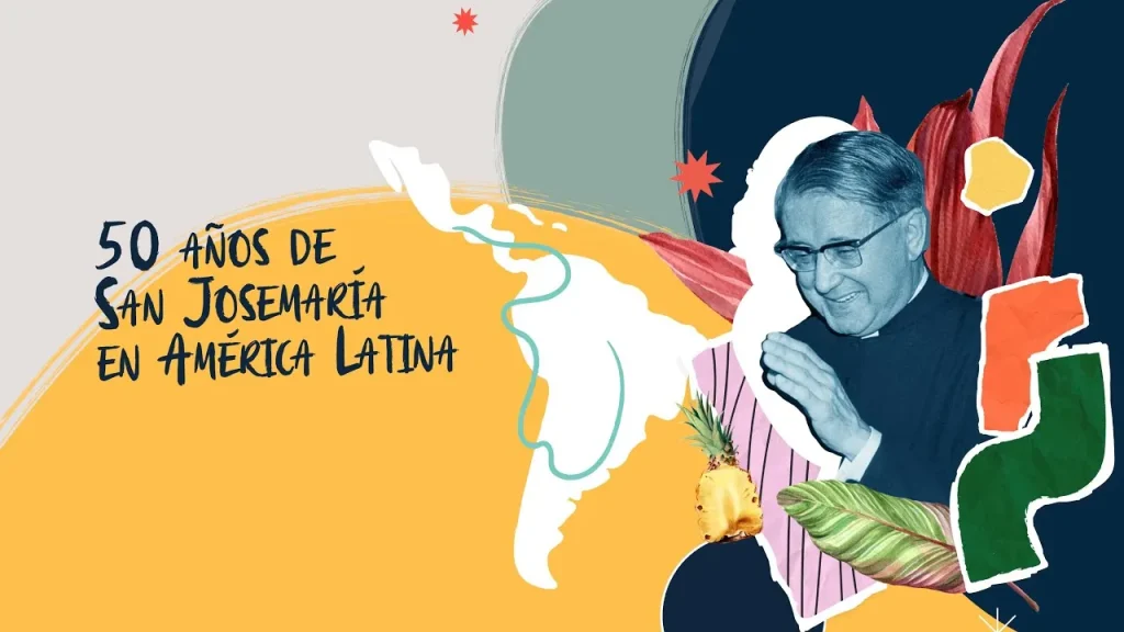 Imagen de mapa de Latino America y Jose maria Escriva de Balaguer 