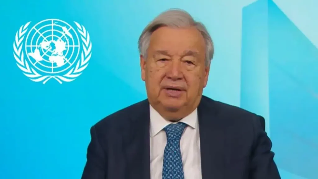 El secretario general de la ONU, António Guterres, advirtiendo sobre la fragilidad de la inversión extranjera directa 2026.