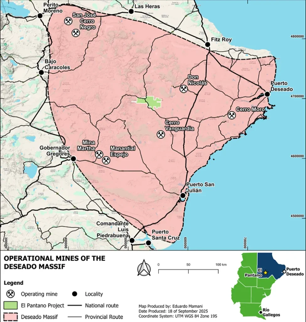 Ubicación del Proyecto de oro El Pantano