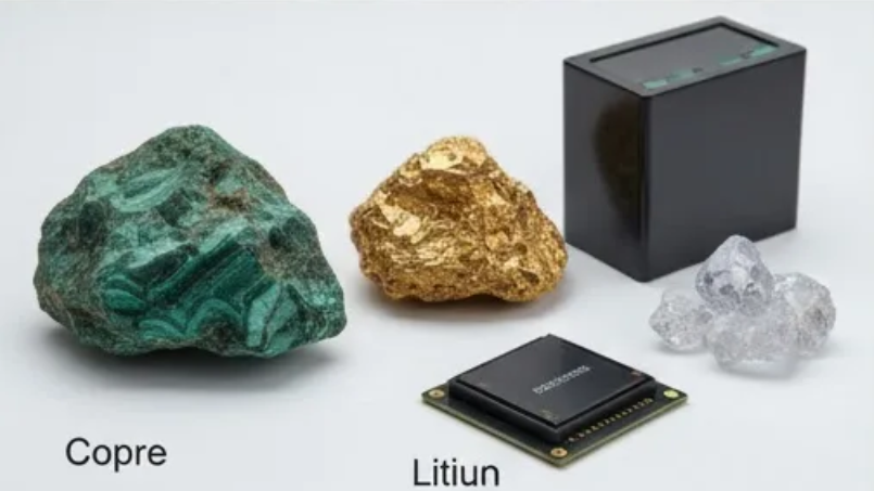 Muestras de minerales críticos extraídos de la cordillera para su análisis de pureza.