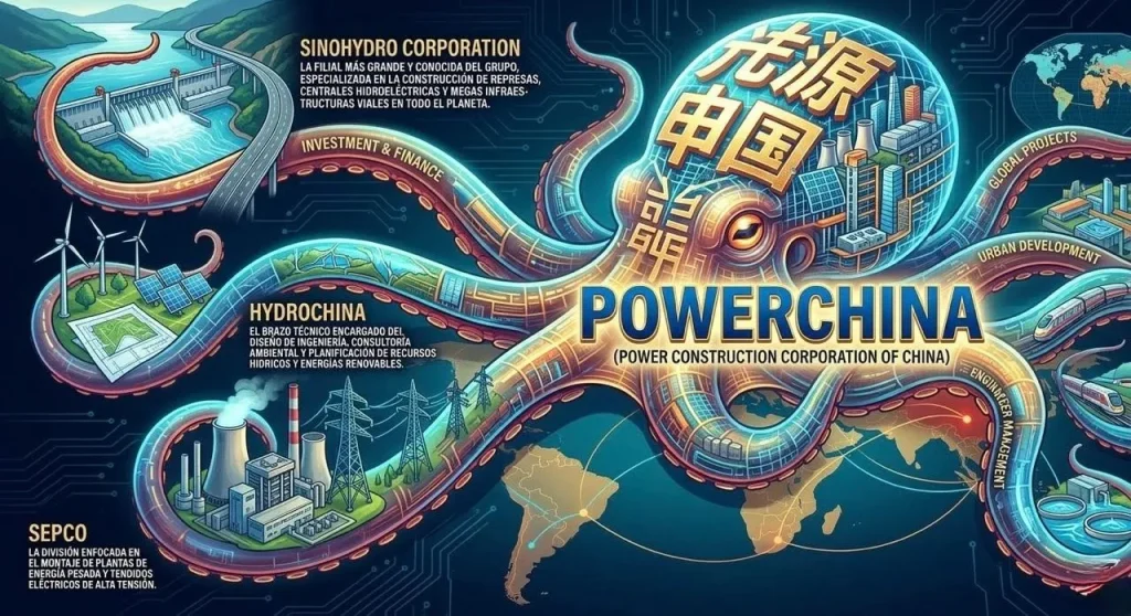 Imagen de un pulpo simulando los tentáculos de power china en Argentina