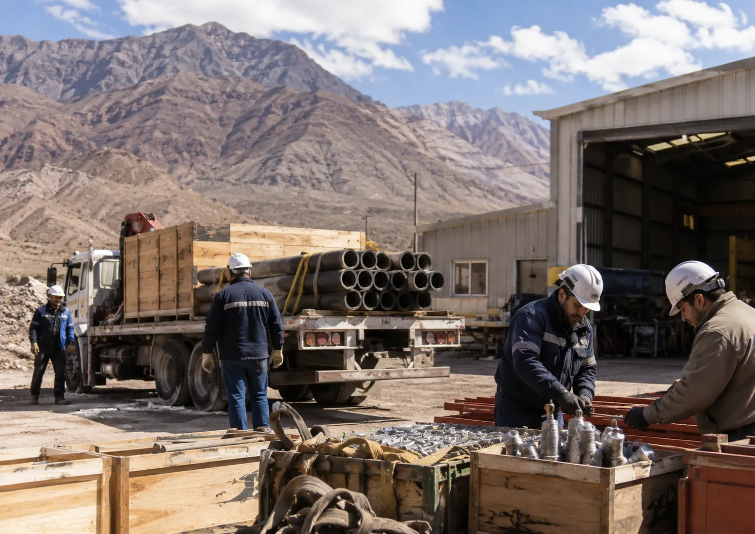 Contenido Original de ACERO Y ROCA - Prohibida su reproducción Proveedores y logística de insumos para minería de alta montaña en la cordillera.