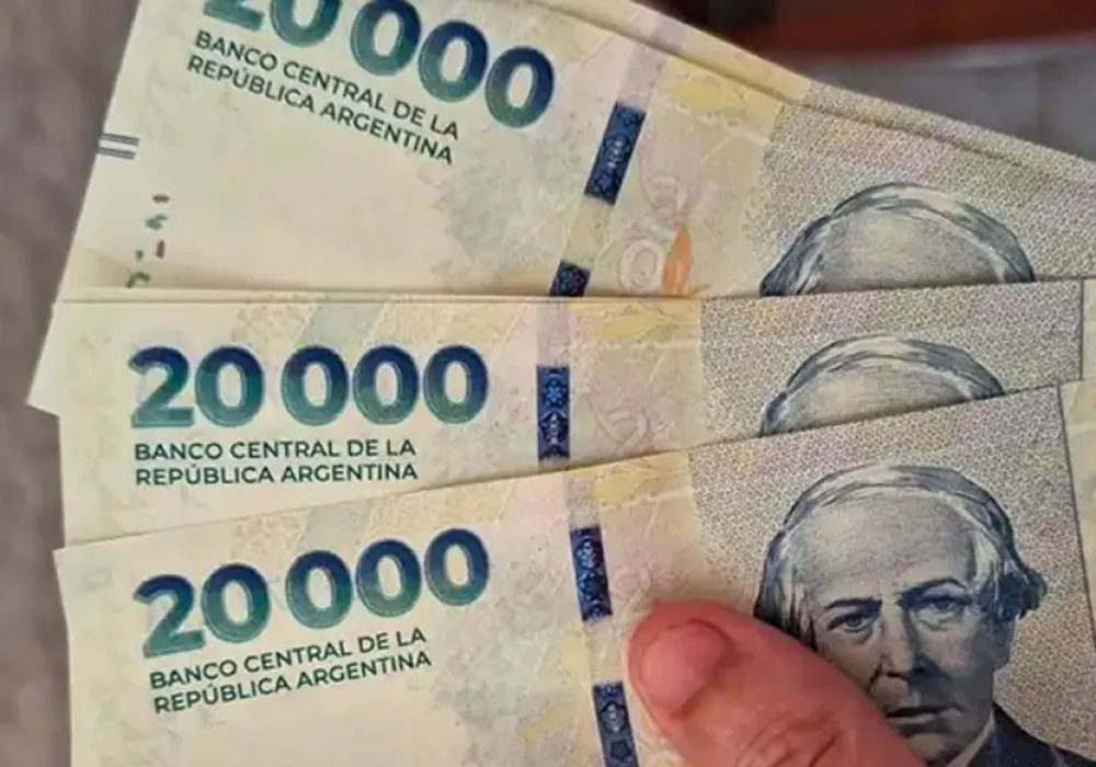billetes de 20mil pesos argentinos