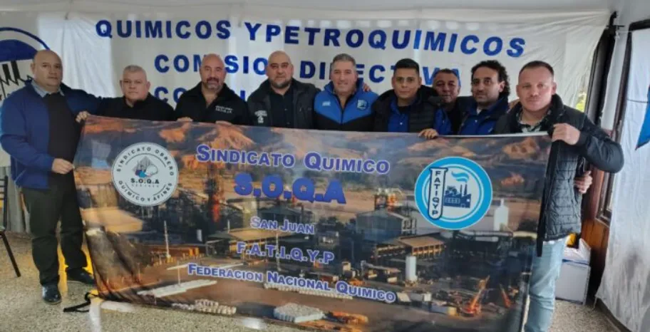 Miembros del Sindicato Obrero Químico y Afines de San Juan.