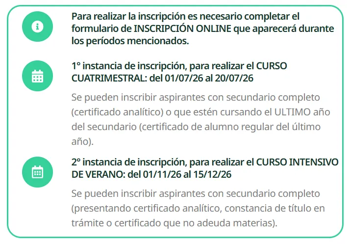 Flyer con información sobre la carrera.