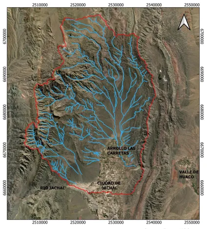 Mapa hidrogeológico del Instituto Nacional del Agua que delimita la cuenca imbrífera de 113.400 hectáreas y la zona de recarga del acuífero libre en Pampa del Chañar.