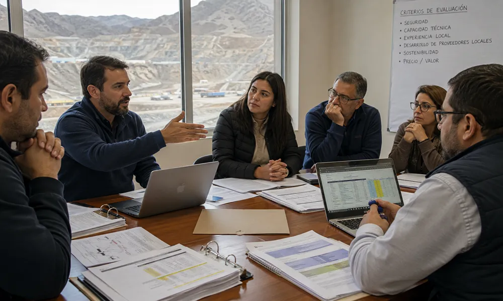 Representantes empresariales analizan documentación y criterios de evaluación para proveedores vinculados a la minería.
