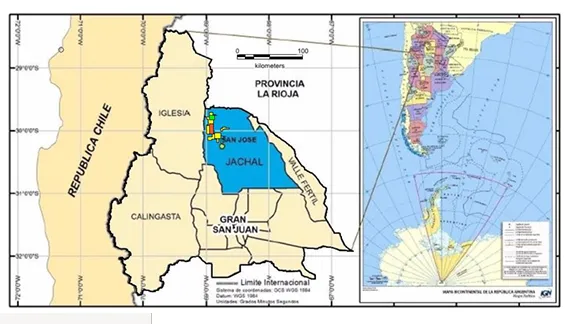 Mapa con solicitudes de cateo en San Juan.