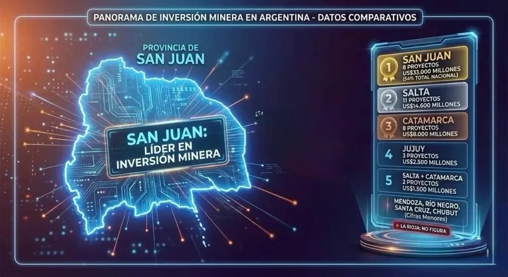 Mapa de las inversiones mineras en el país