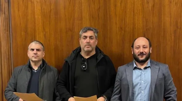 Fernando Godoy, presidente de CAPRIMSA, junto a representantes de CAPROMISA en un encuentro sobre proveedores mineros San Juan.
