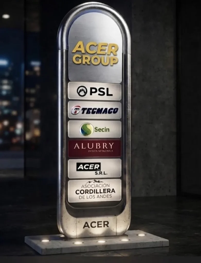 Totem con empresas que forman ACER GROUP