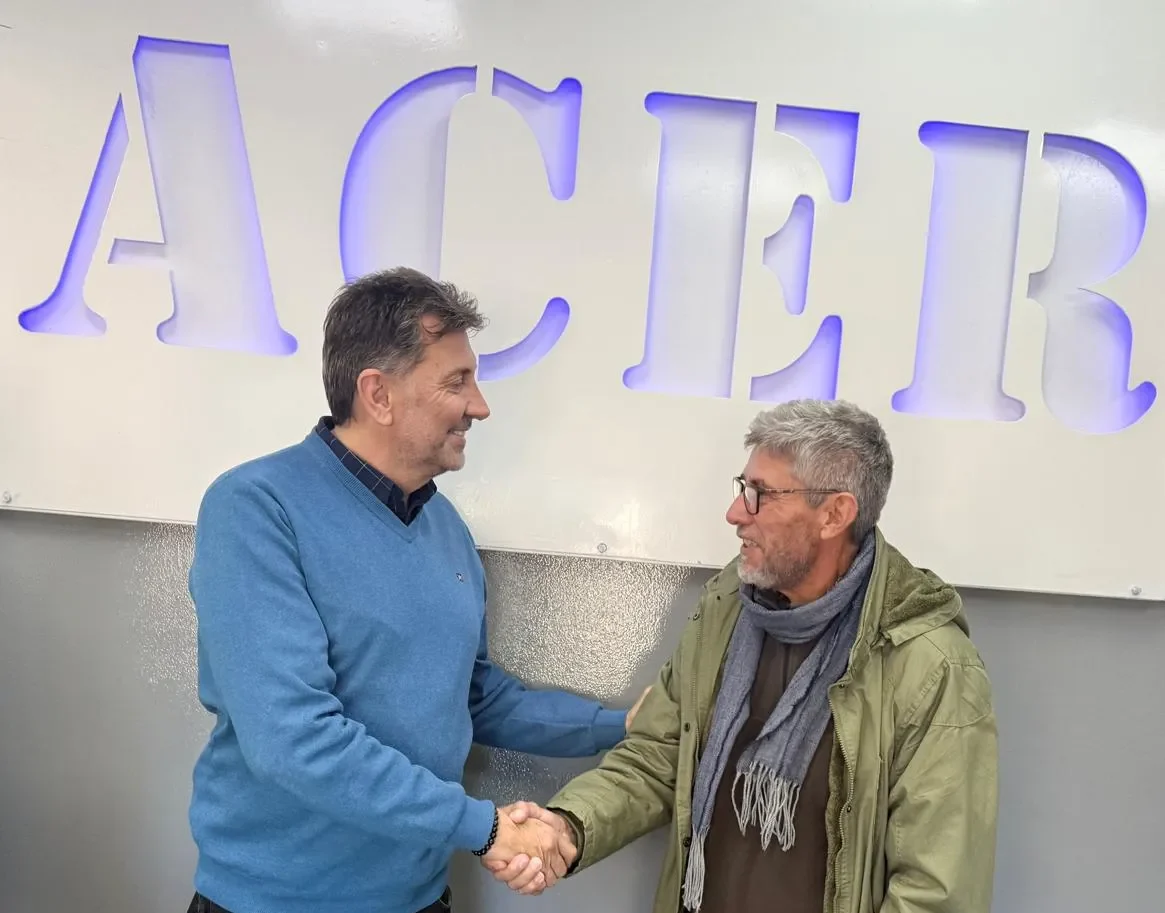 Patricio Paez presidente de la Agrupación Cordillera de Los Andes junto al empresario Claudio García propietario de ACER 