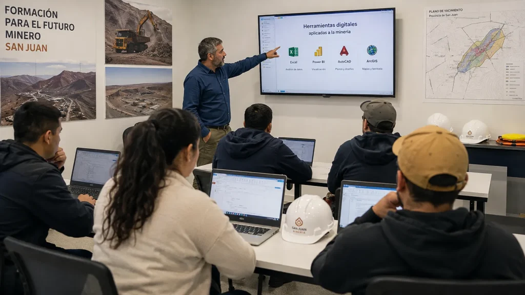Capacitación digital para trabajadores que buscan incorporarse a la minería sanjuanina.