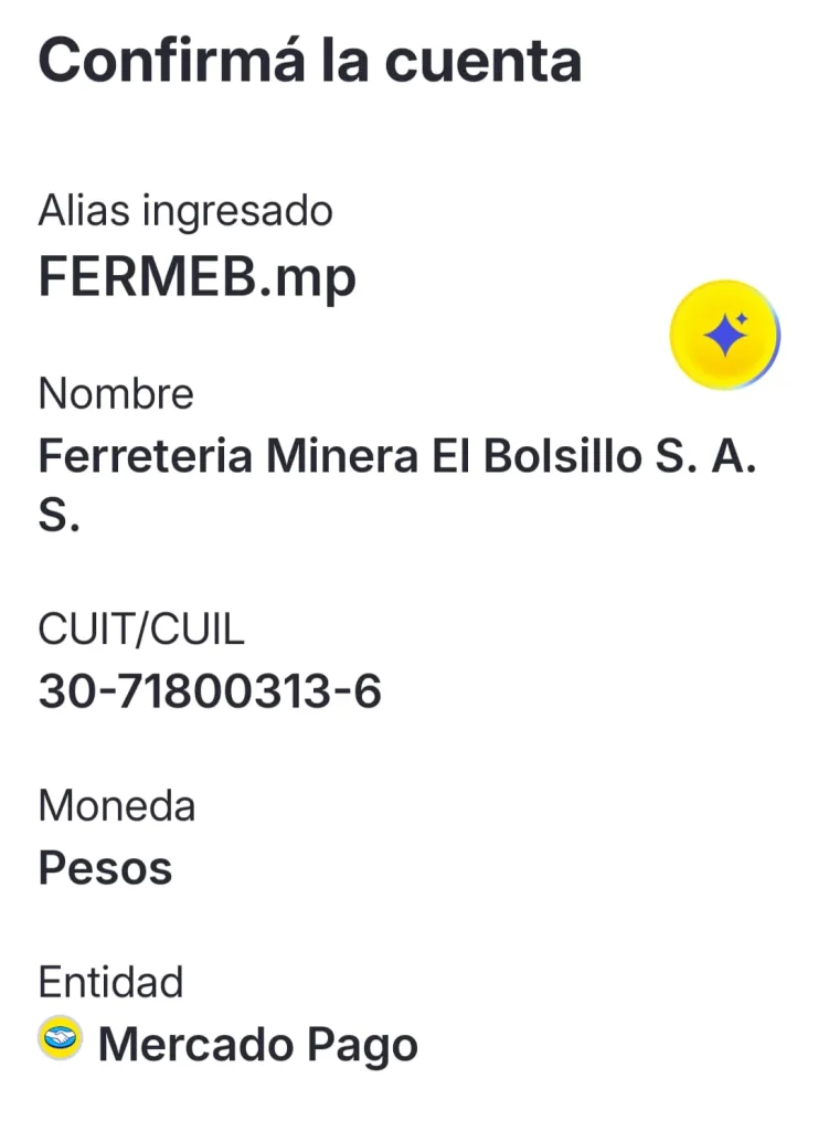 Captura del cuil de Ferretería El Bolsillo.