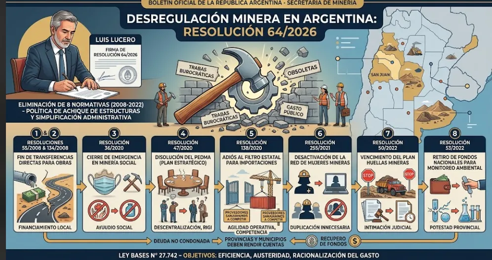 Infografía sobre la simplificación administrativa de la minería.