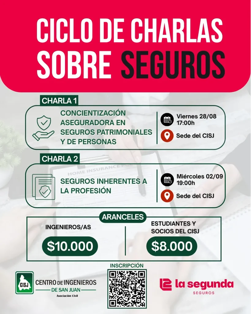 Flyer sobre el ciclo de charlas sobre seguros