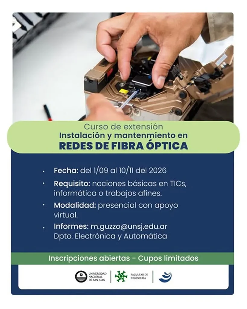 Flyer del curso de la UNSJ.