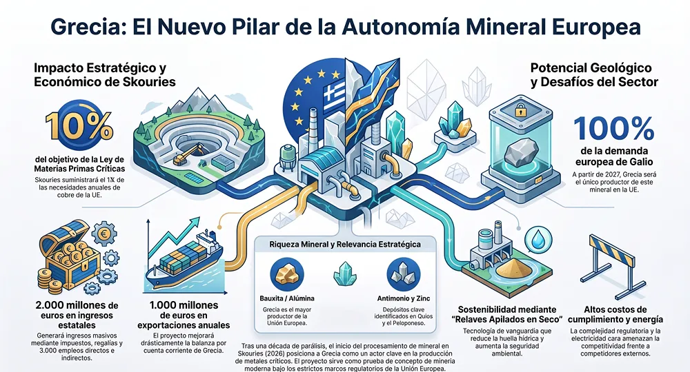 infografia de mineria en grecia