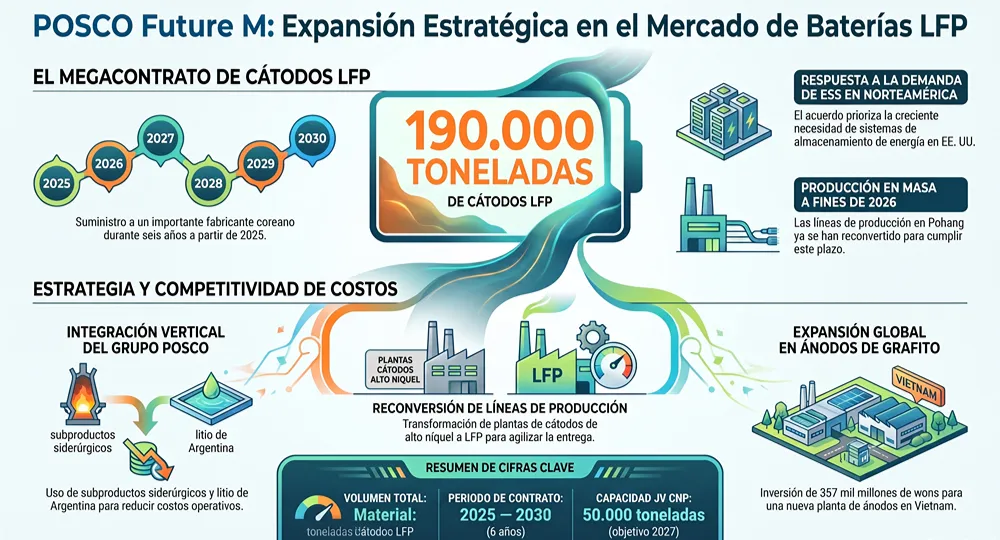 porco future m expansion en el mercado de las baterias lfp, infografia