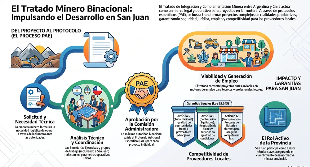 infografia sobre aspectos técnicos del tratado binacional minero