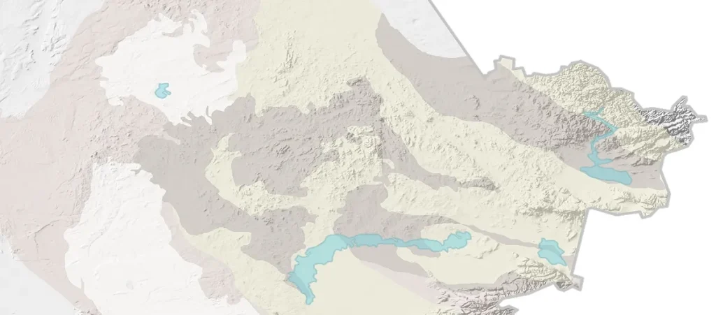 Mapa de Kazajistan con los proyectos mineros de Bai Tau Minerals.