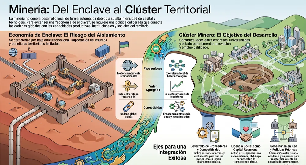 infografia sobre enclave al cluster territorial