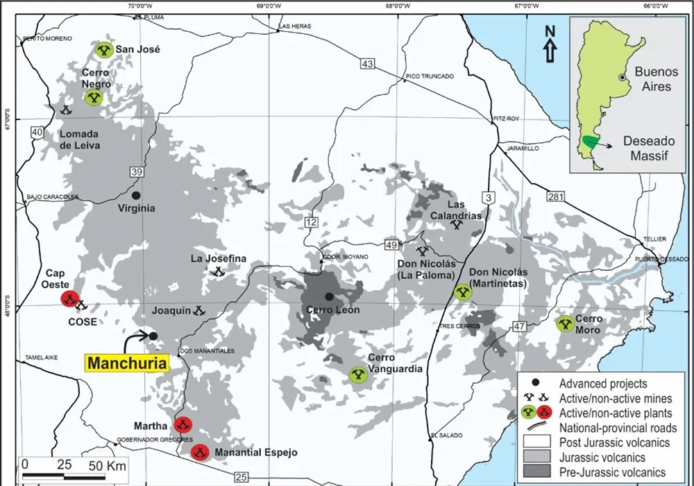 ubicacion del proyecto la manchuria en el macizo el deseado en santa cruz